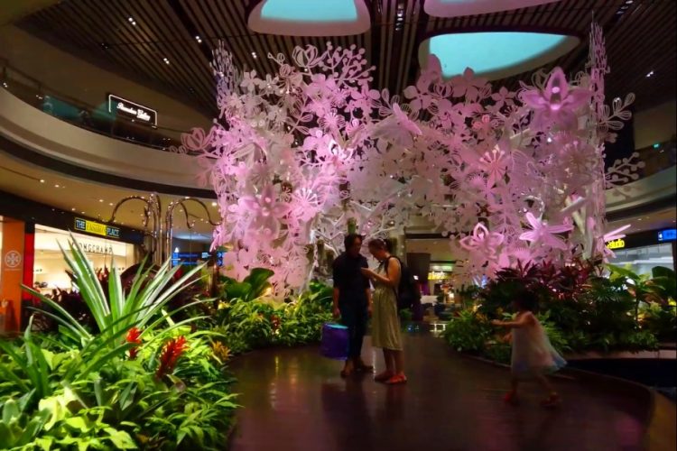 Аэропорт Сингапура открыл новогоднюю Страну чудес