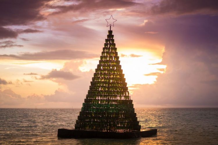 Плавающая елка мальдивы