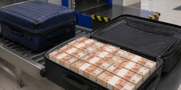 Изъятые наличные рубли в аэропорту Махачкалы — пассажир пытался вывезти в Киргизию сумму, превышающую разрешённый лимит