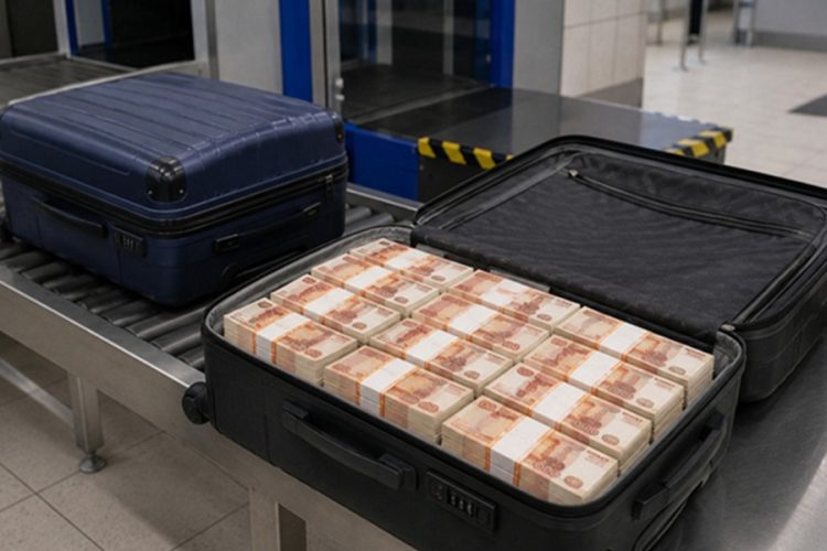Изъятые наличные рубли в аэропорту Махачкалы — пассажир пытался вывезти в Киргизию сумму, превышающую разрешённый лимит